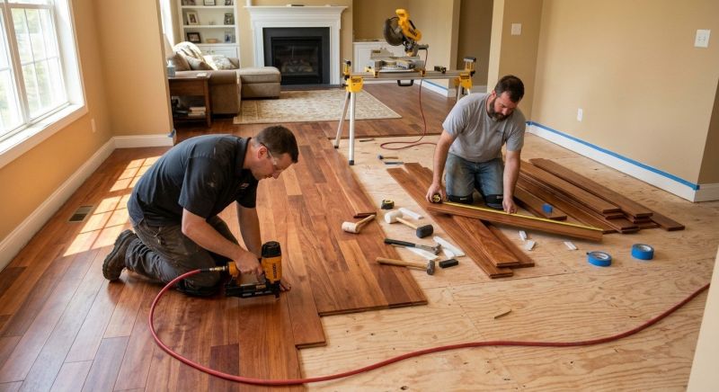 Cherry Floor Installation in Acton, MA