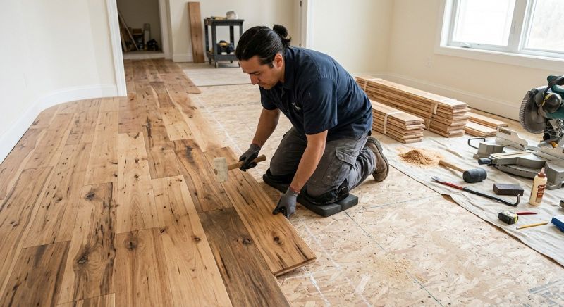 Hickory Floor Installation in Boston, MA