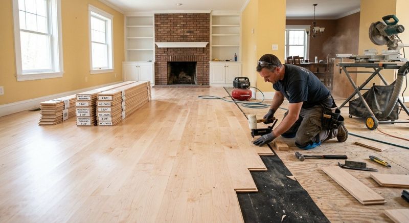Maple Flooring Installation in Bridgewater, MA